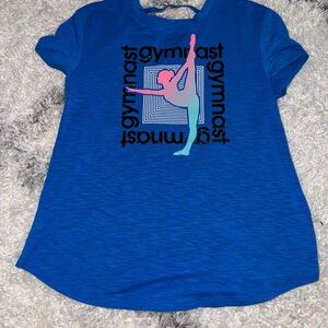 Blue Gymnast Graphic Girl's Top